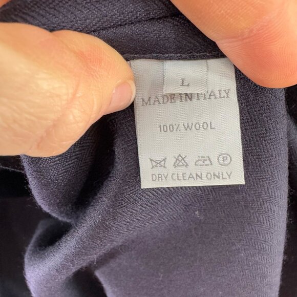 Chic Navy Women's wool open front jacket - Picture 8 of 12